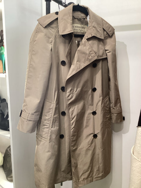 Burberry Sz 2 Tan Trench Raincoat Jacket