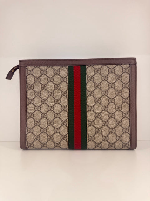 Gucci Unisex Canvas Ophidia GG Supreme Canvas Cosmetic Case