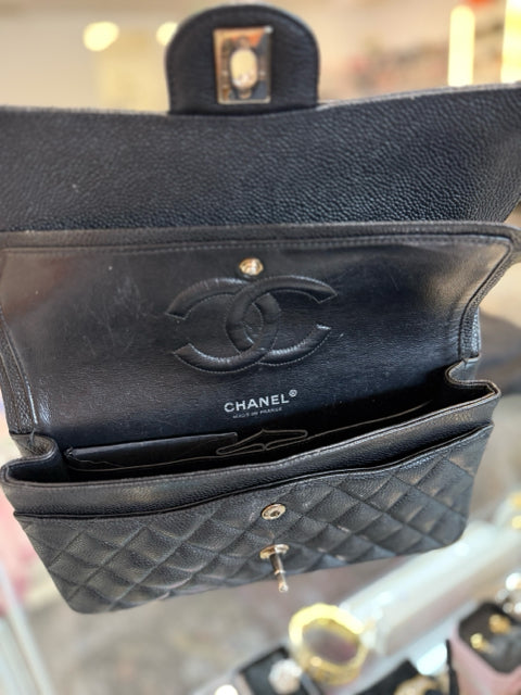 Chanel Caviar Black Double Flap Hand Bag