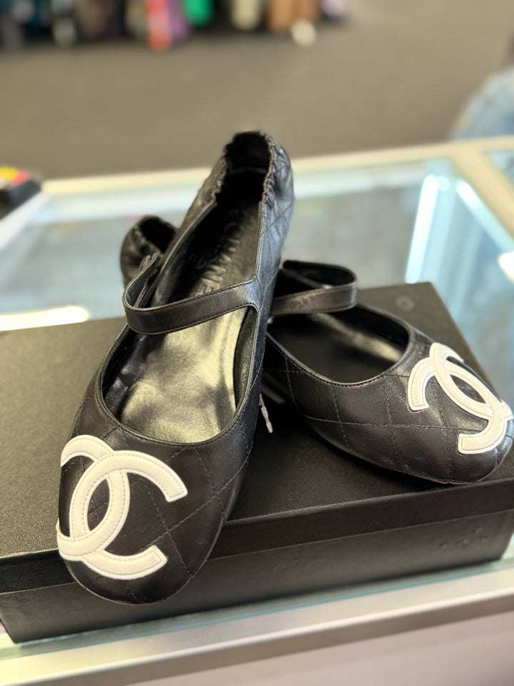 Chanel MaryJane Ballet Shoes w/ Xtra Heels Size 38/7.5