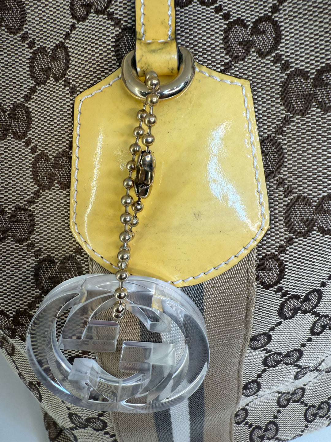 Gucci Jolie Tote w/ Yellow Trim Designer Bag