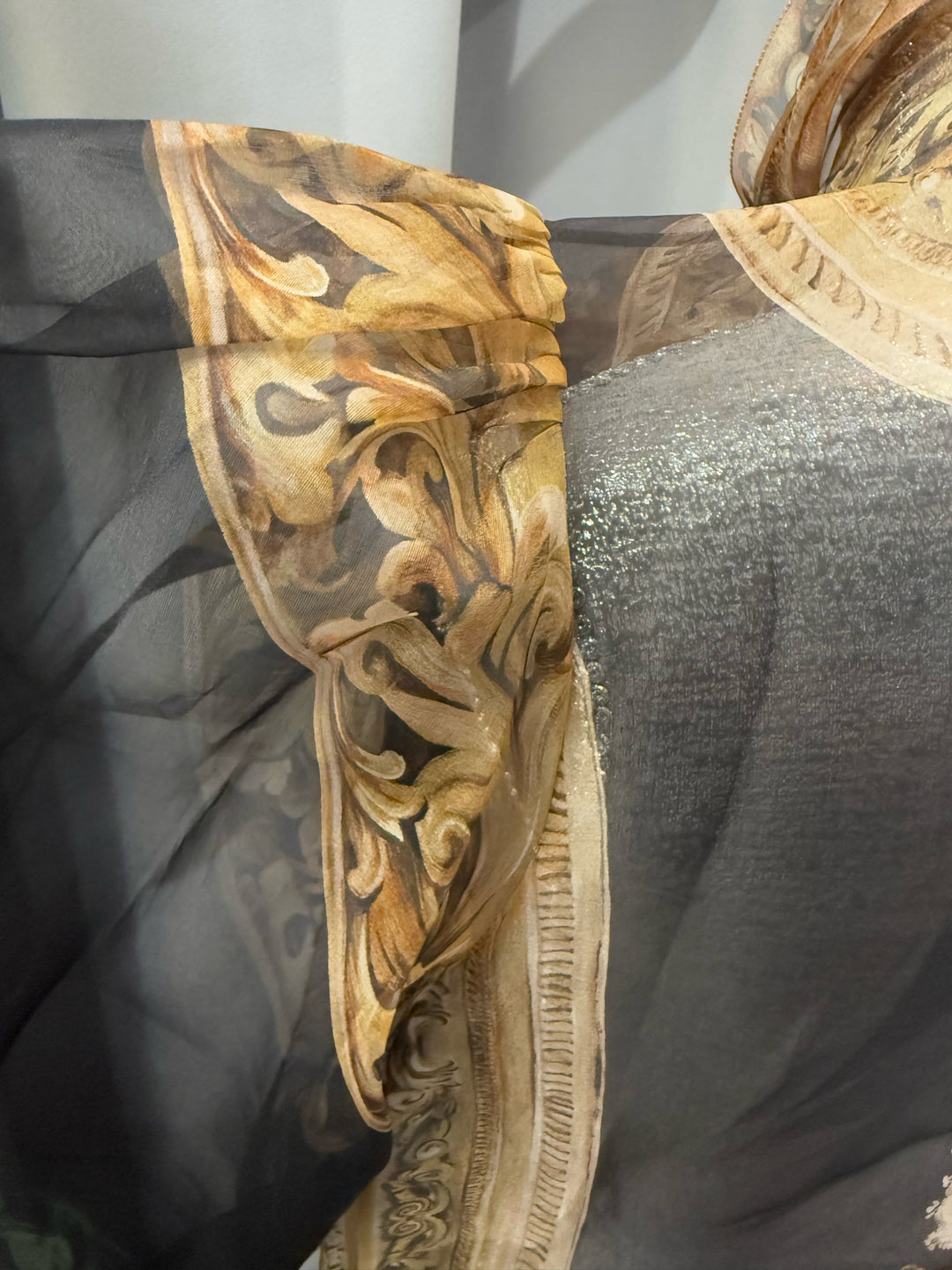 Dolce & Gabana Sheer Renaissance Portrait Blouse Size 8/10
