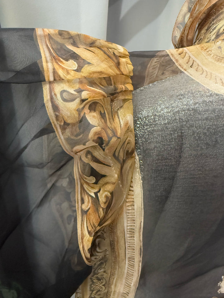Dolce & Gabana Sheer Renaissance Portrait Blouse Size 8/10