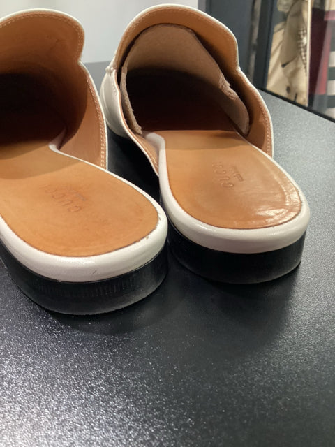 Pre Owned Gucci Sz 38 Cream Horsebit Mules Shoes