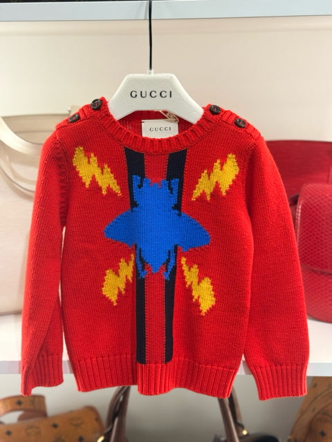 NWT Gucci Red Kid's Sz 18M Sweater Shirt