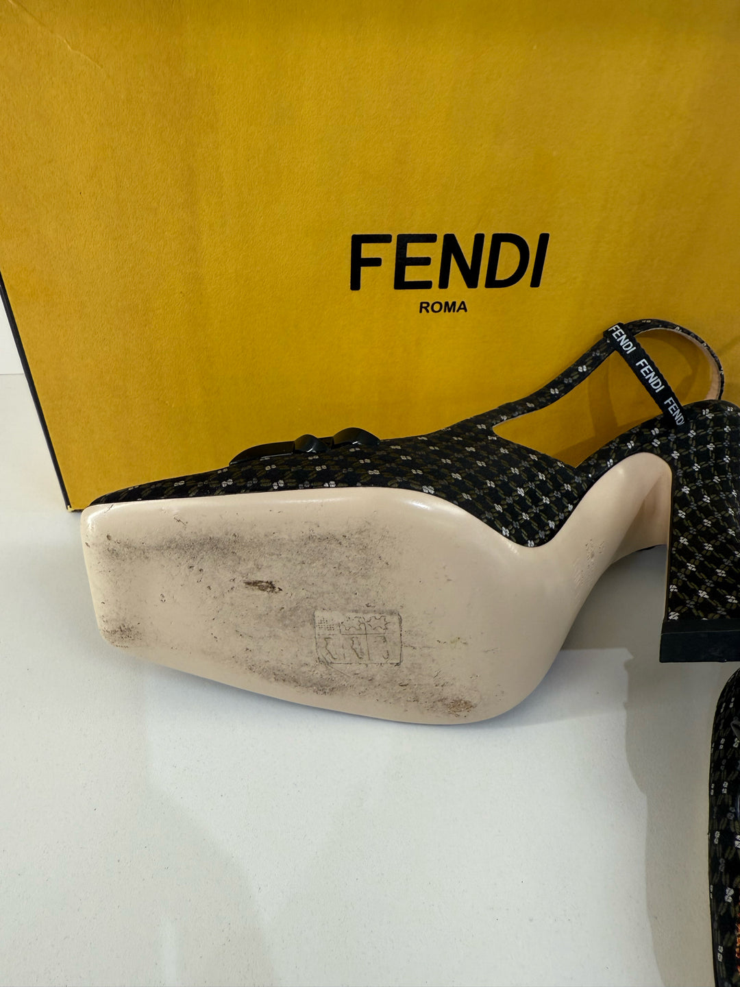 Fendi Slingbox Heels Designer Shoes Sz 41 in Box