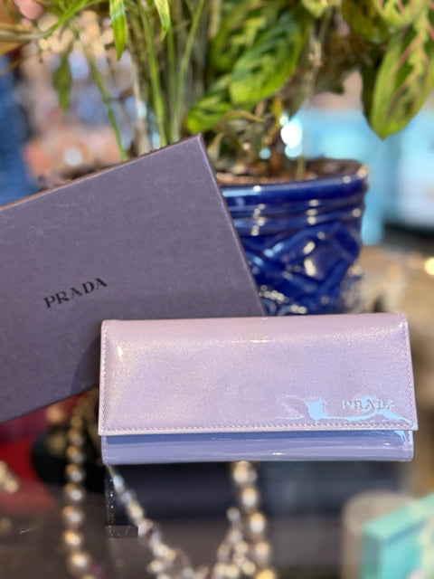 Prada Vintage Lilac Patent Leather Key Holder Case