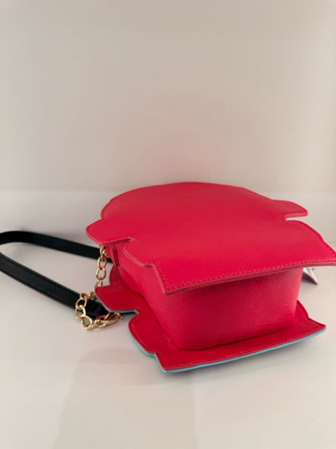 Pre Owned Betsy Johnson Leather Pink Ferris Wheel Style Hand Bag