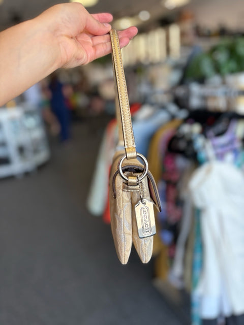 Coach Canvas Gold Handbag