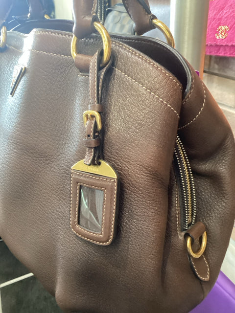 Prada Brown Leather Designer Satchel Bag
