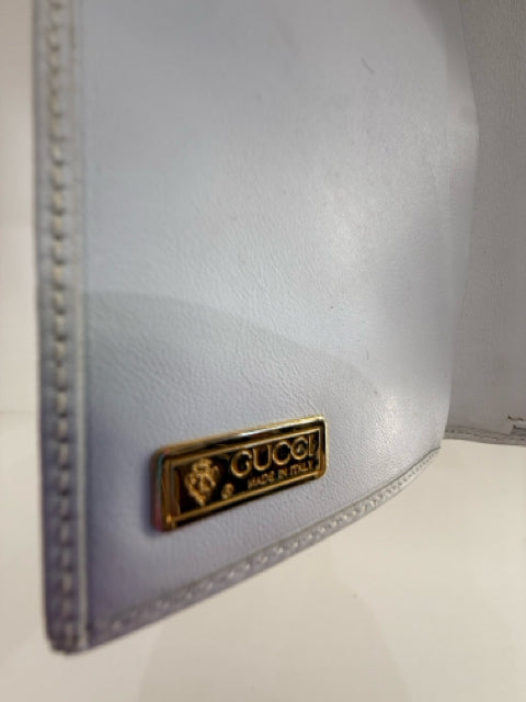 Vintage Gucci White Leather w/ Gold Hardware GG Logo Designer Wallet