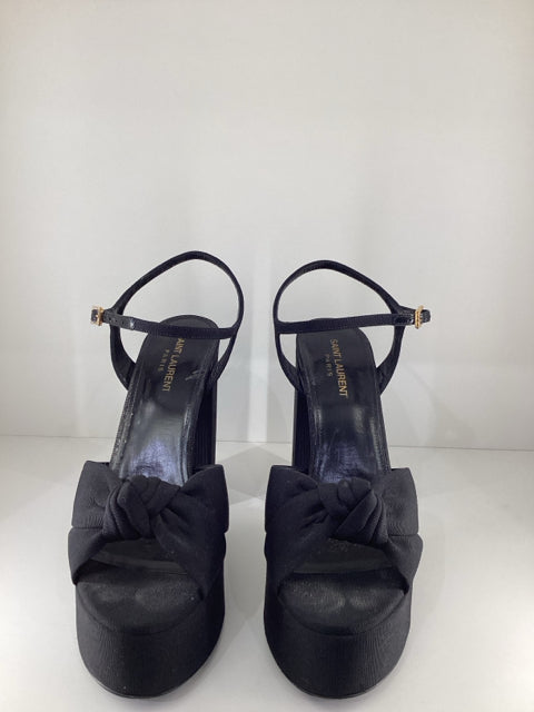 Pre Owned Yves Saint Laurent Sz 39 Grosgrain Bianca Platform Sandal Designer Shoes