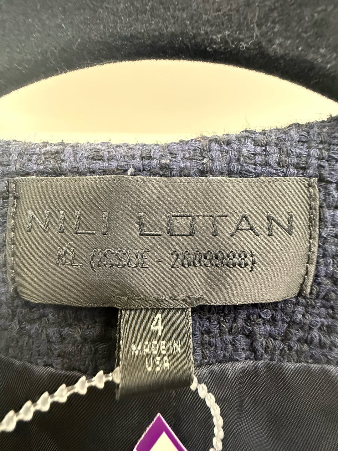 NILI LOTAN Single Breasted Tweed w/gold Buttons Blazer Sz 4