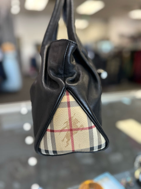 Burberry Black Designer Bag w/ Horn Closure