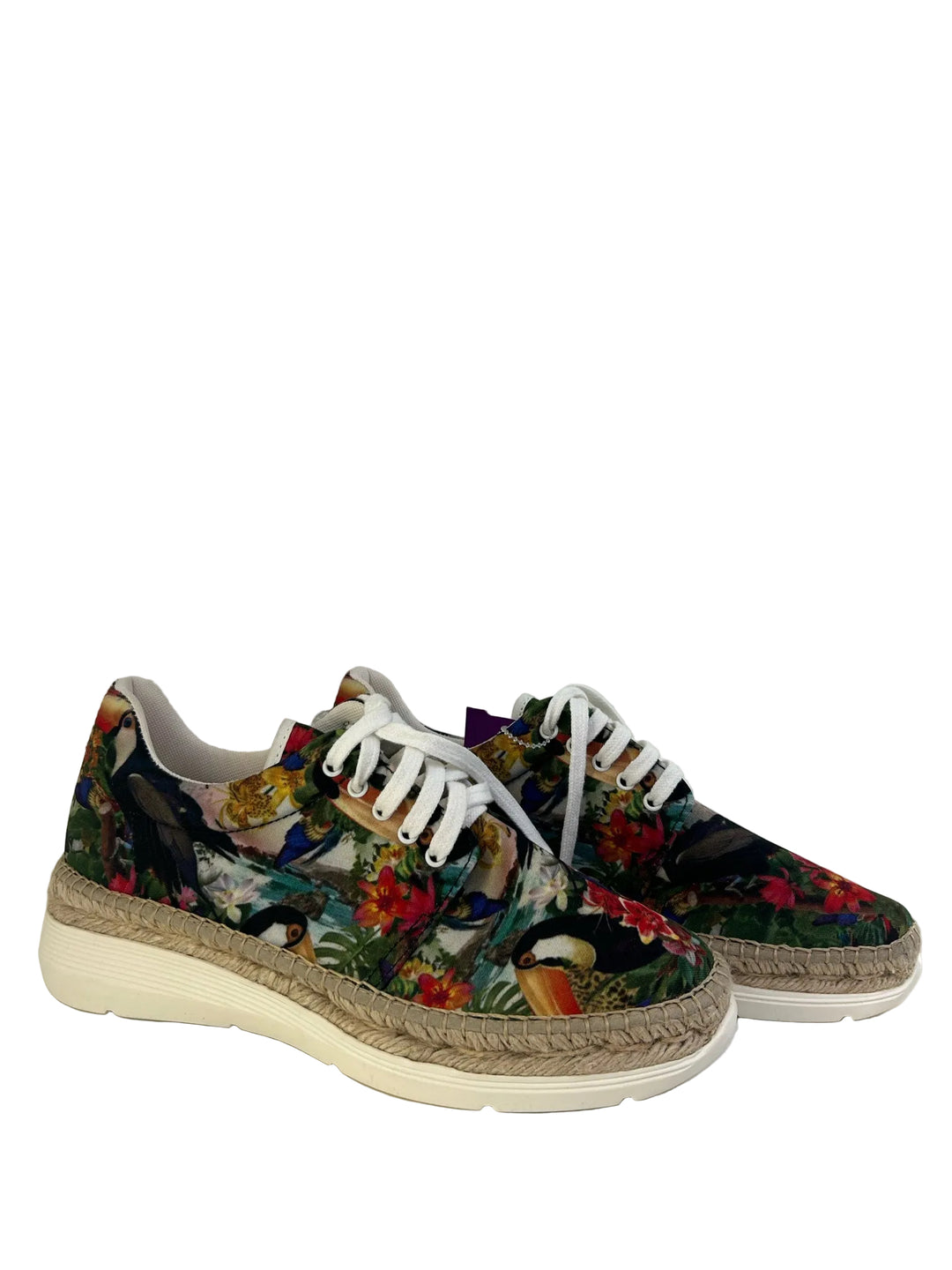 AZURA Tropical bird print w Espadrille Sneakers