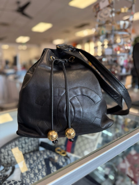 Chanel Vintage CC Backpack Gold Hardware Designer Bag