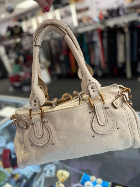 Chloe Leather Off White Paddington Designer Bag