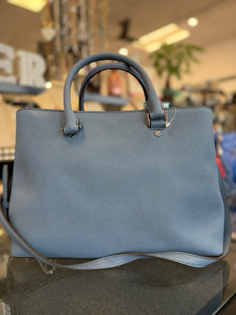 Michael Kors Leather Slate Blue Satchel