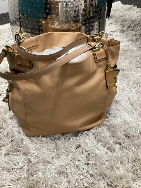 Pre Owned Coach Tan Soft Leather Tote