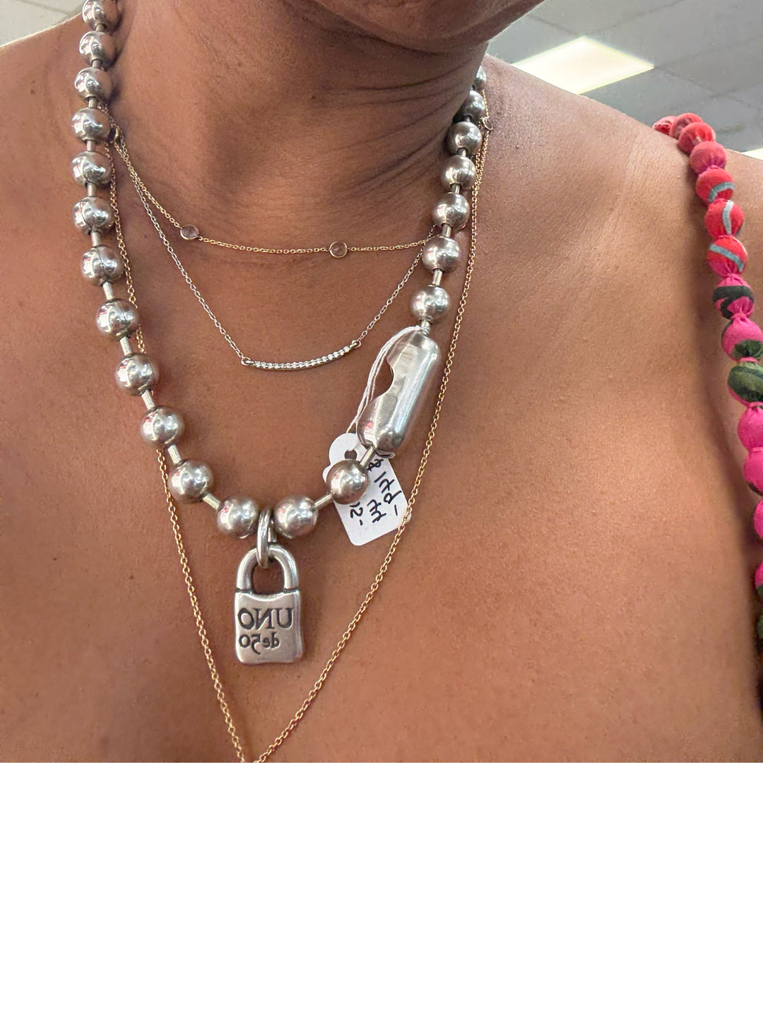 Uno De 50 Large ball chain 20" Necklace