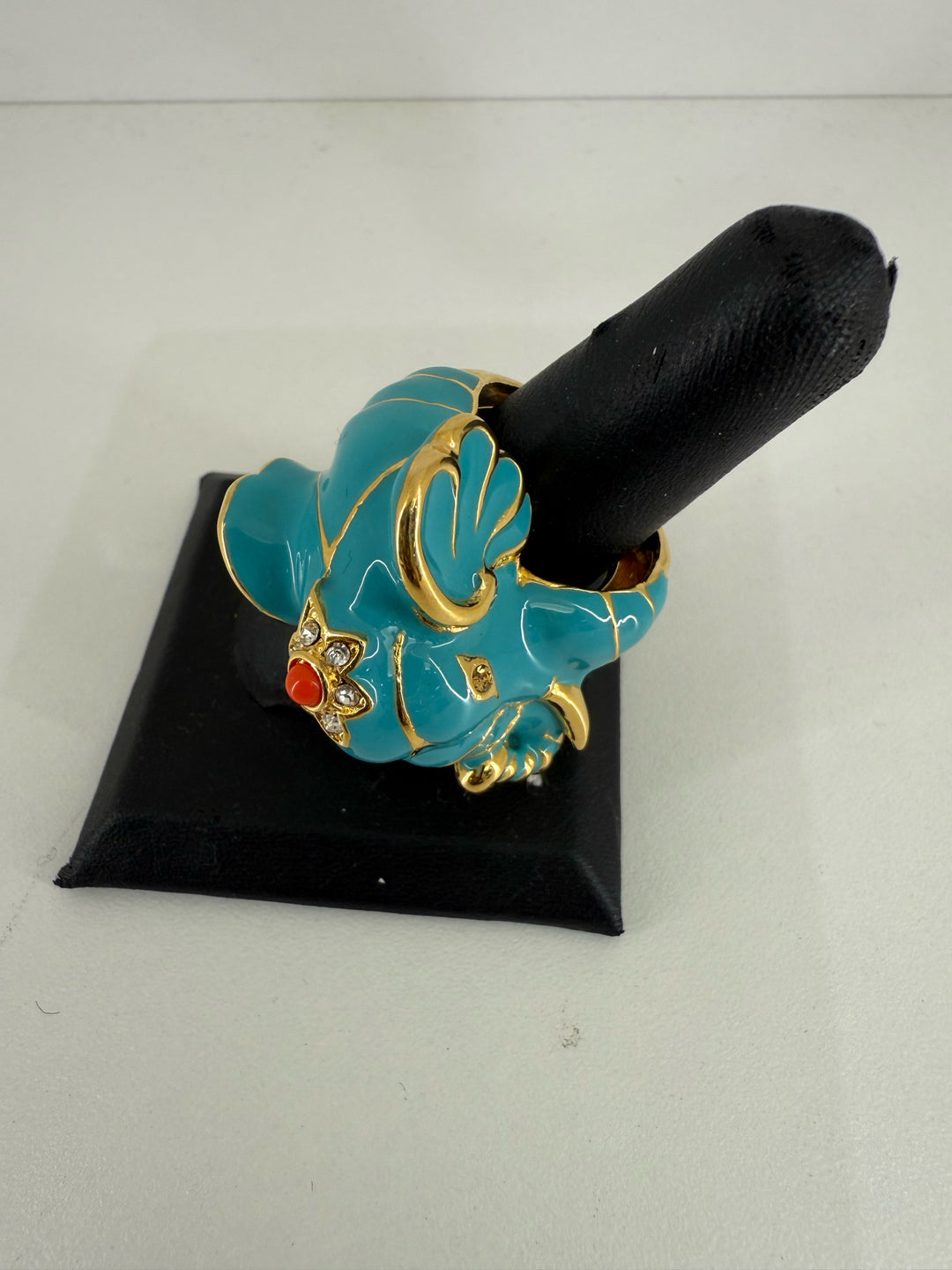 Kenneth Jay Lane Enamal Elephant Ring Size 7.5