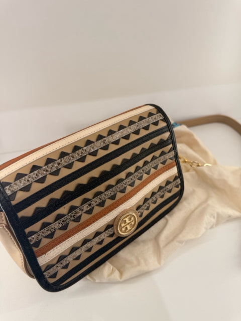 Pre Owned Tory Burch Mutil Stripe Small Cross Body