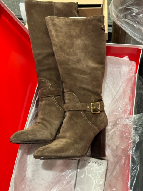 Coach Boots Sz 8.5 Suede Brown Shoes