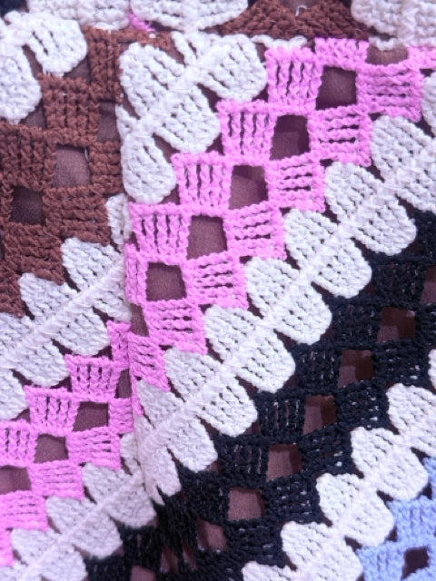 Elliatt Sz M Multi Crochet Stripe Dress