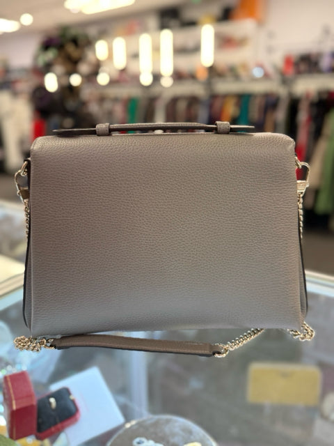 Gucci Leather Grey w/ Top Handle & Dustbag Designer Bag