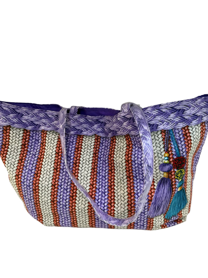 Large Braided Print Tote