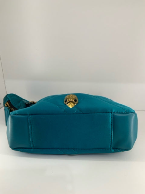 Pre Owned Kurt Geiger Small Nylon Xbdy Deep Teal w/Coin Purse/chain Cross Body.