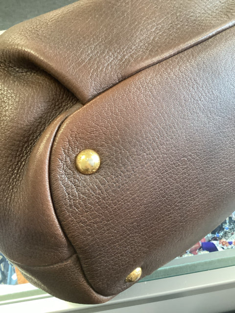 Prada Brown Leather Designer Satchel Bag