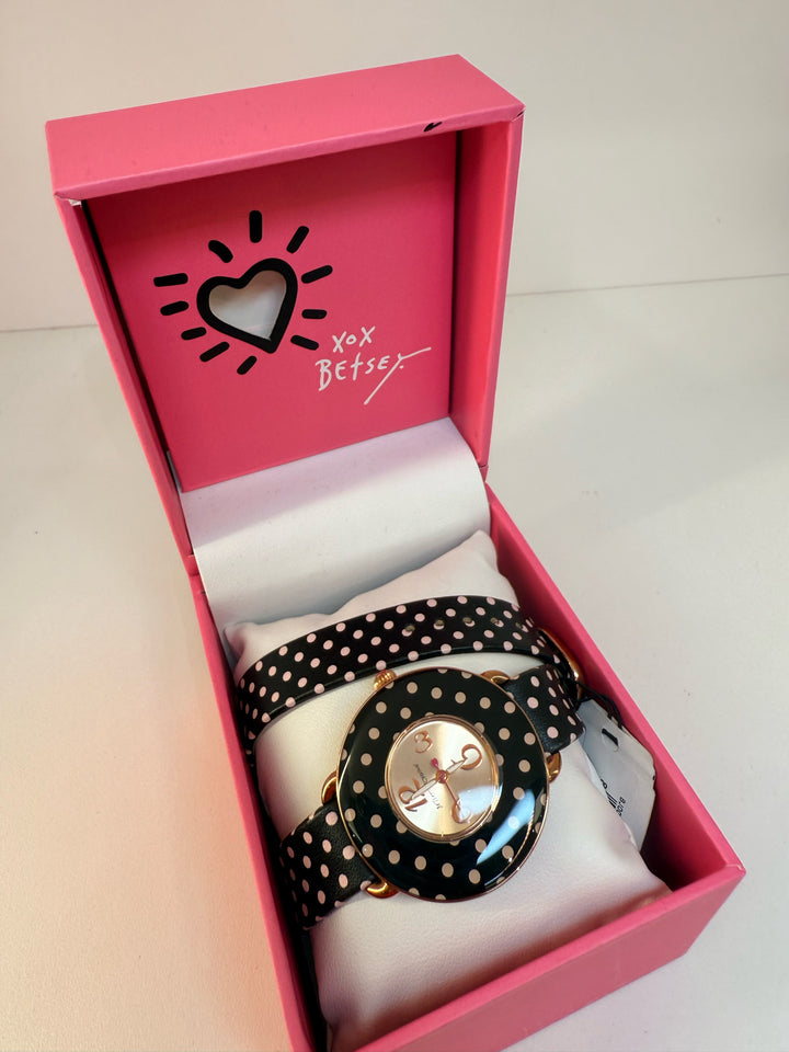 NWT Betsey Johnson Double Wrap Gold Face Watch