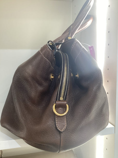 Prada Brown Leather Designer Satchel Bag