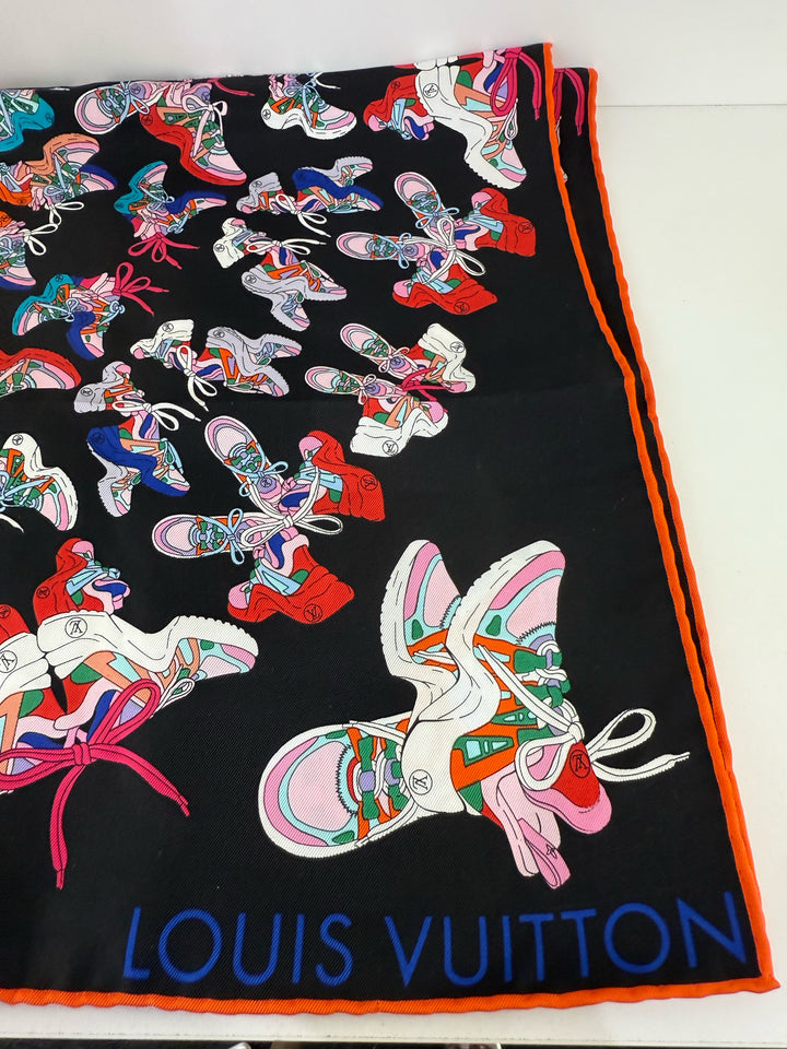 NWT Louis Vuitton "Sneakers" Silk Scarf