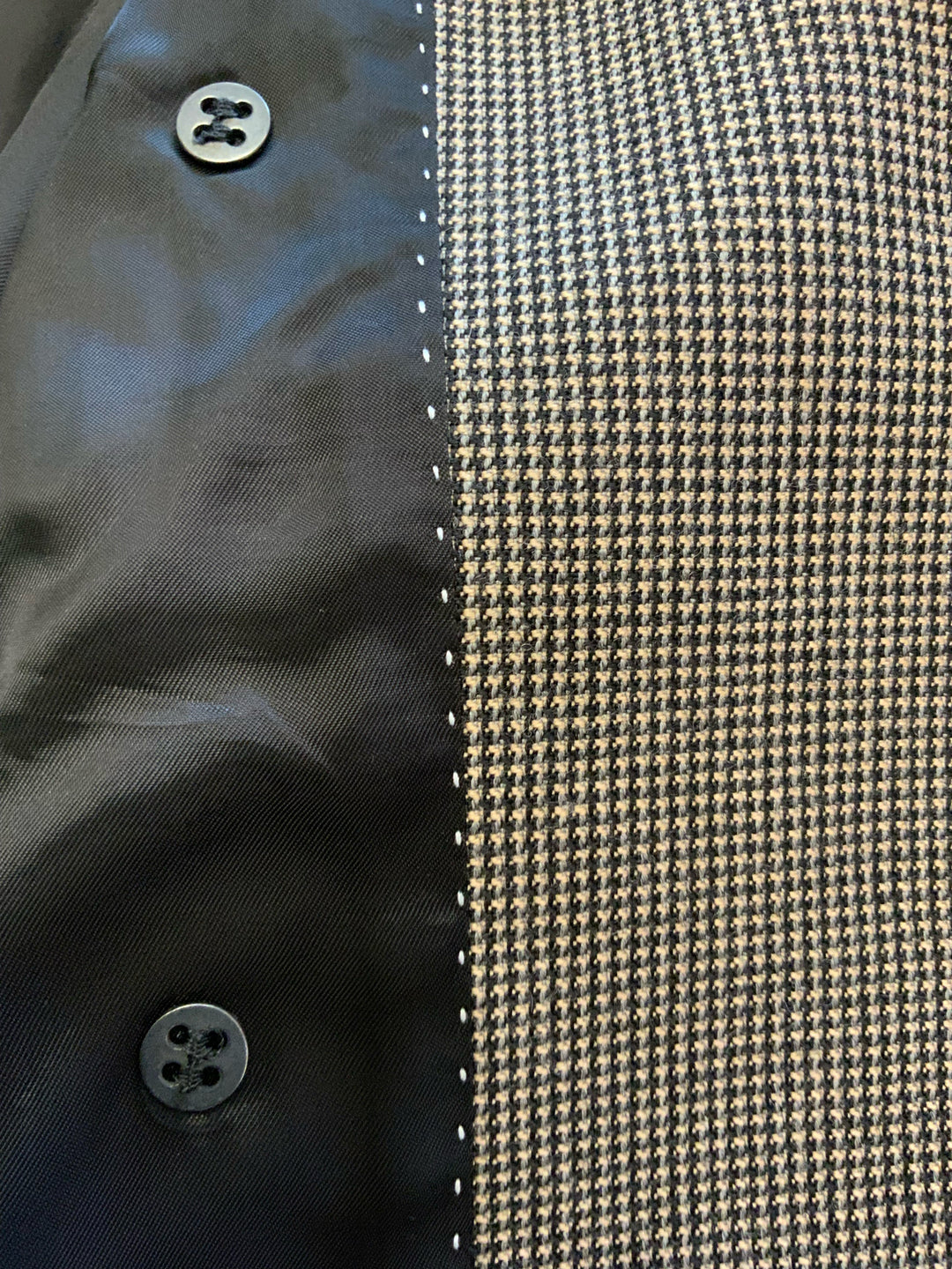 DRIES VAN NOTEN Micro Houndstooth Double Breast Blazer Sz 40