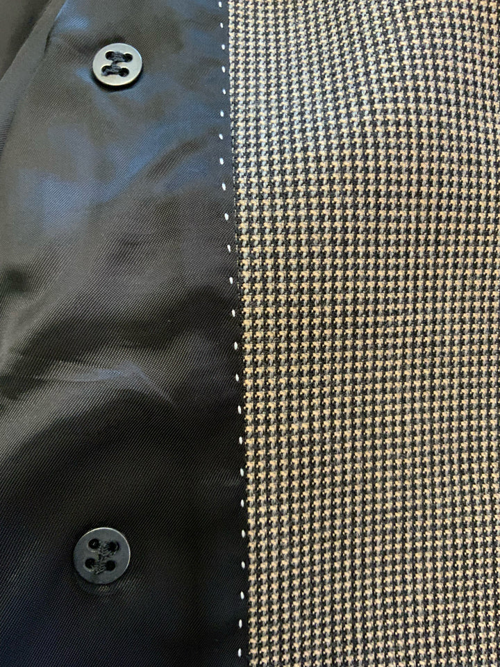 DRIES VAN NOTEN Micro Houndstooth Double Breast Blazer Sz 40