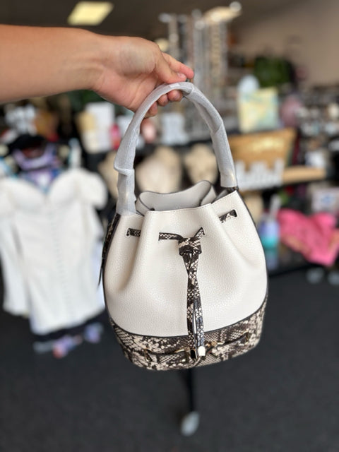Michael Kors Leather Snake/Cream Bucket Bag