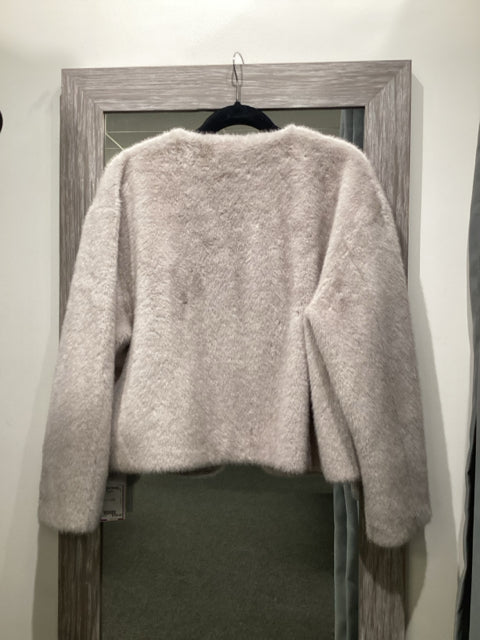 Chic Gray Faux Fur Jacket. Sz M/L