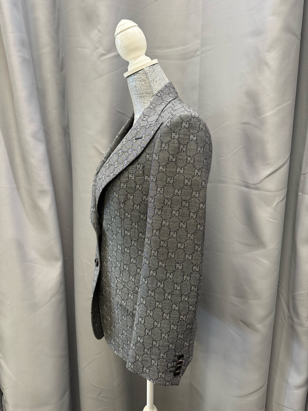 Gucci 2021 Wool Single Breast GG Monogram Blazer