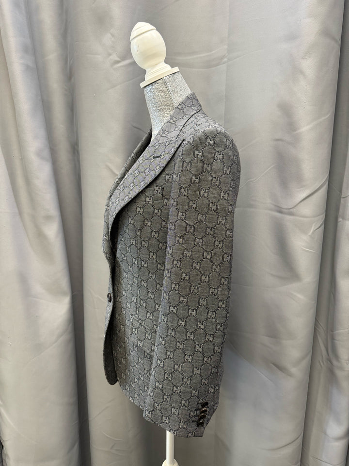 Gucci 2021 Wool Single Breast GG Monogram Blazer