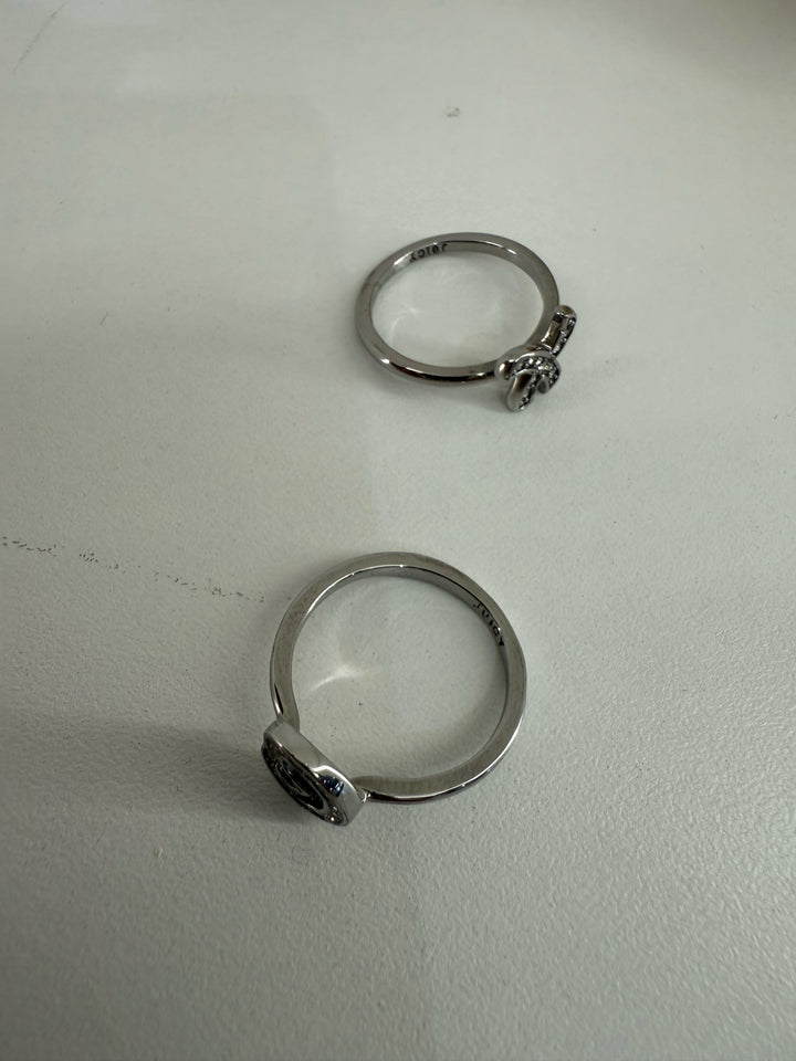 Juicy Couture 2 Set XO Ring Size 6.75 with Box