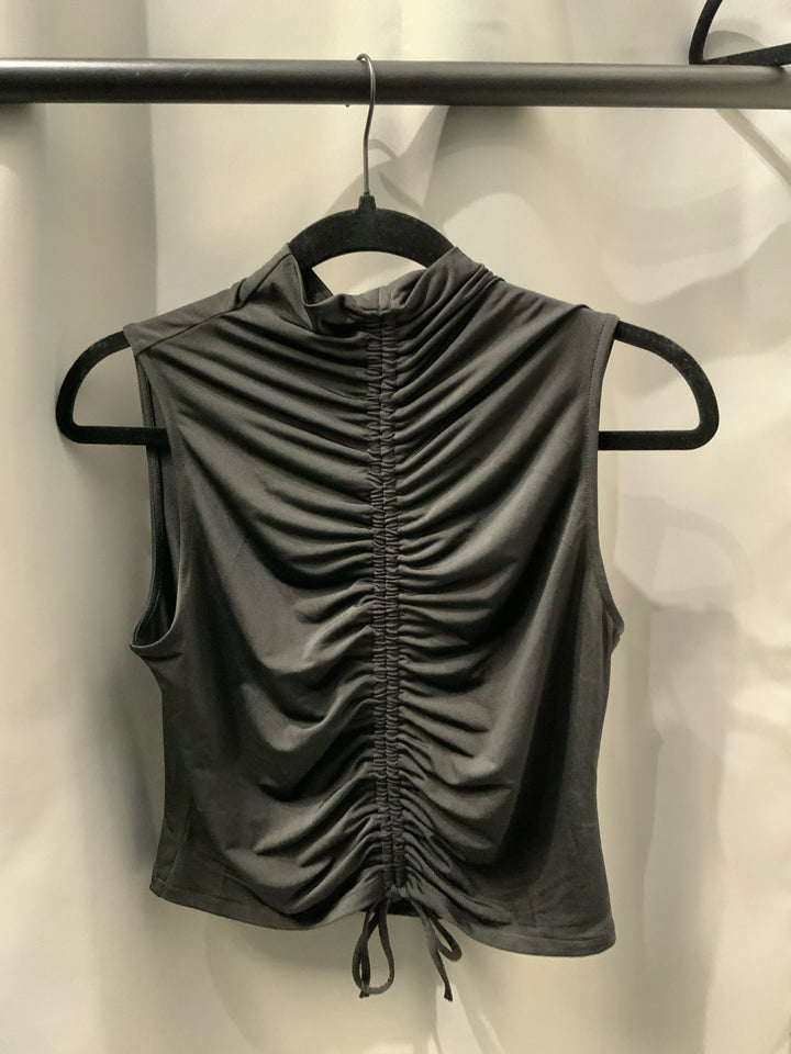 Open Edit Black Mock Neck Casual Top