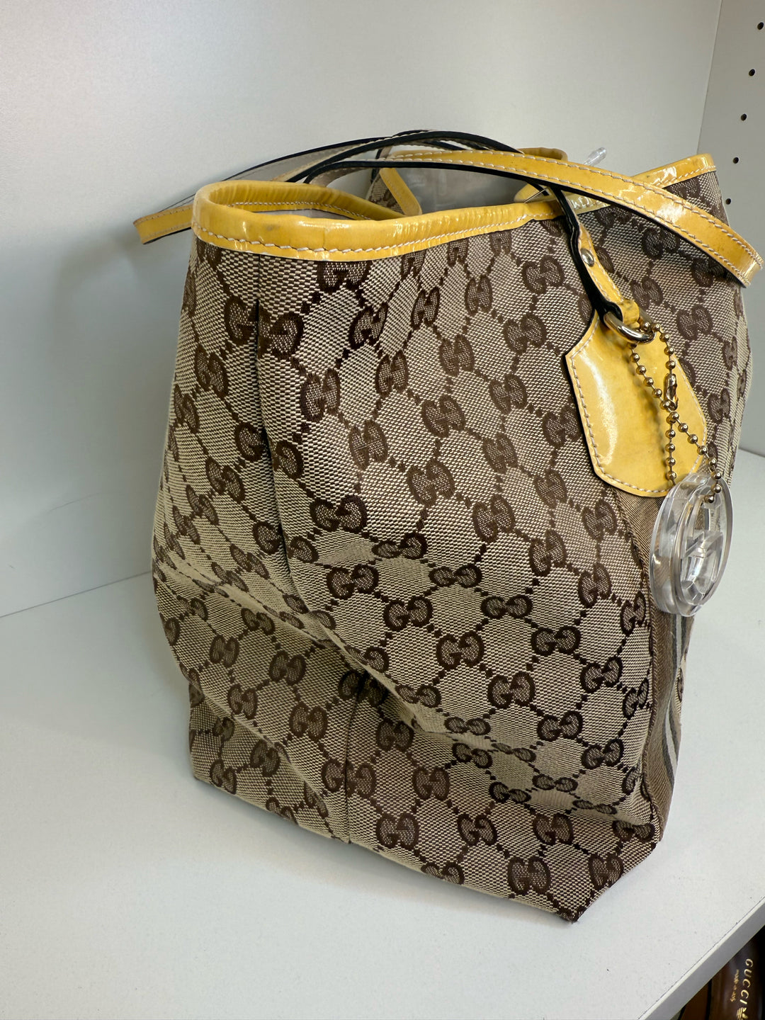 Gucci Jolie Tote w/ Yellow Trim Designer Bag