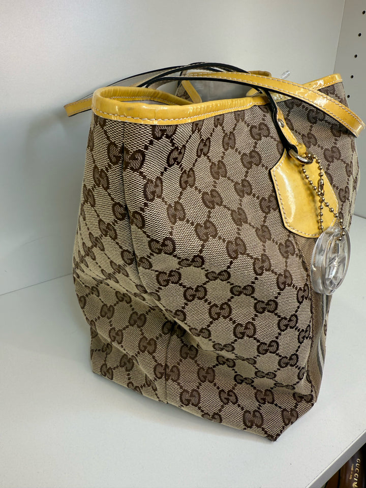 Gucci Jolie Tote w/ Yellow Trim Designer Bag