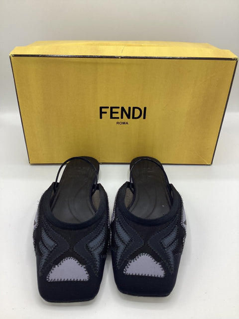 Pre Owned FENDI Sz 36 Ballet Mesh Mules in Box w/ Dust Bag.