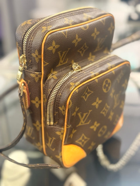 Vintage Louis Vuitton Brown Coated Canvas AMAZONE Cross Body Bag