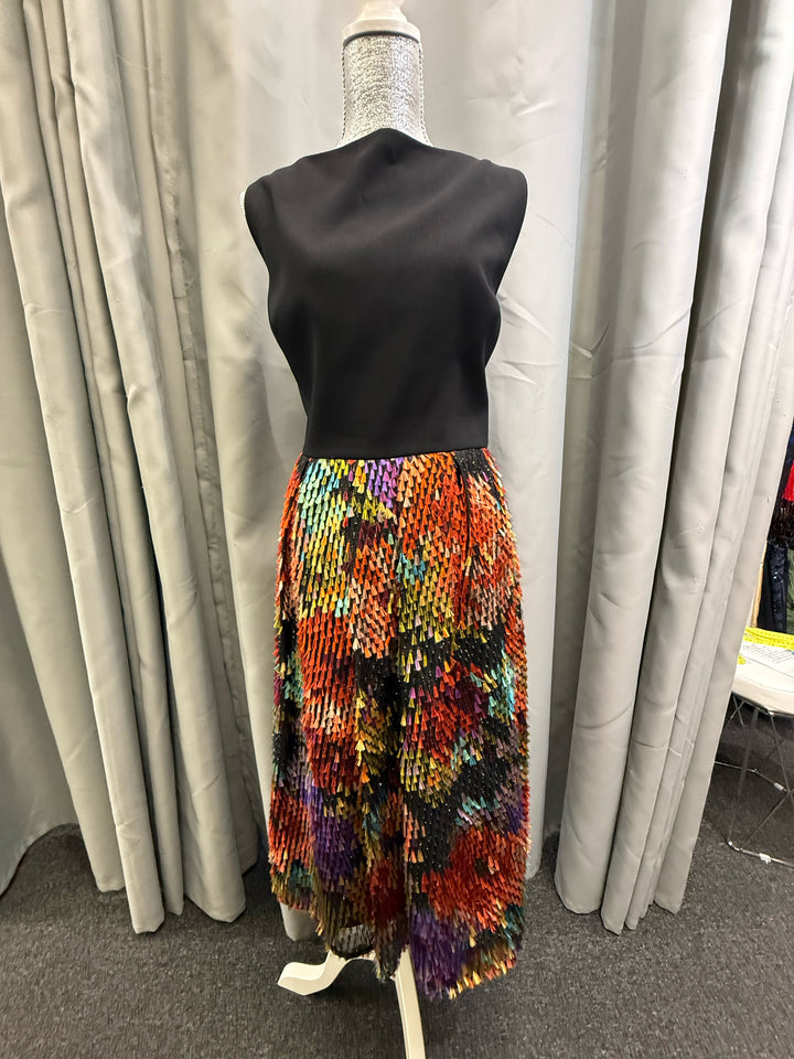 Lela Rose Black Fringe Bottom Dress Size 20