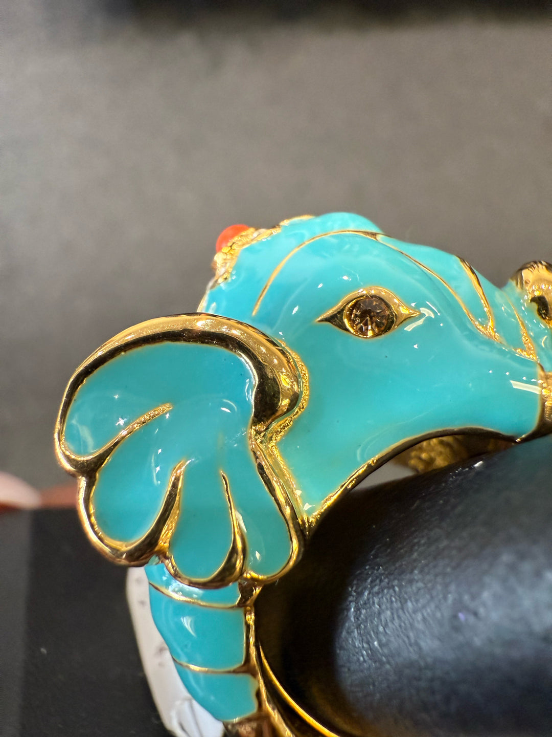 Kenneth Jay Lane Enamal Elephant Ring Size 7.5