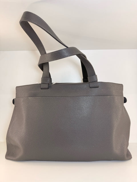 Pre Owned Tumi Grey Leather Pebbled Tote